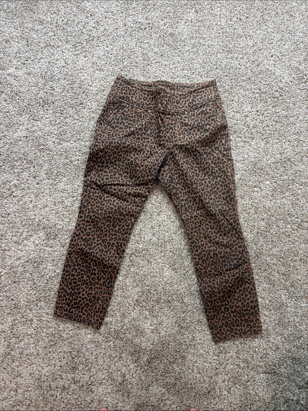 Belle by Kim Gravel Leopard Print Skinny Jeans - Brown and Black